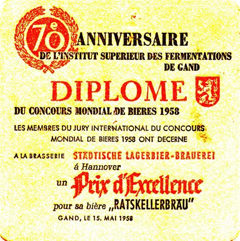 hannover h-ni gilde prost quad 1b (190-diplome 1958-schwarzrot)